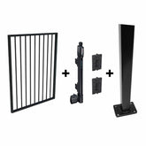 Pool Safe Gate Kit - Aluminium Pool Gate Package - with flanged 1300mm latch post to bolt down option.